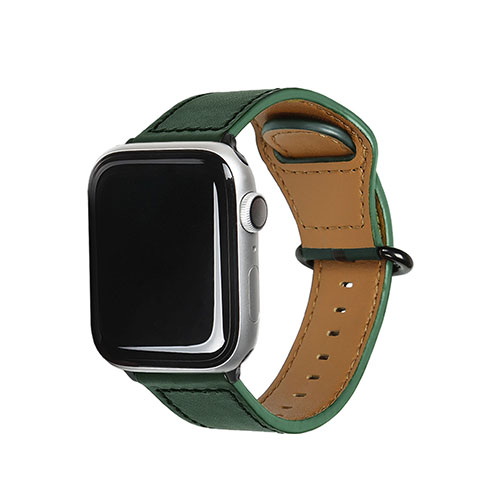 EGARDEN EGD20589AW [GENUINE LEATHER STRAP for Apple Watch 49/45/44/42mm ディープグリーン]