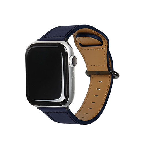 EGARDEN EGD20587AW [GENUINE LEATHER STRAP for Apple Watch 49/45/44/42mm Apple Watch用バンド ネイビー]