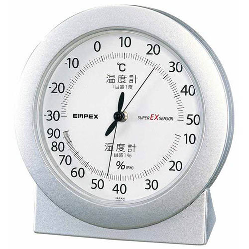 EMPEX EMPEX 温度・湿度計 スーパーEX高品質 温度・湿度計 卓上用 EX-2767 シャインシルバー