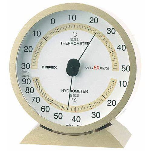 EMPEX EMPEX 温度・湿度計 スーパーEX高品質 温度・湿度計 卓上用 EX-2718 シャンパンゴールド