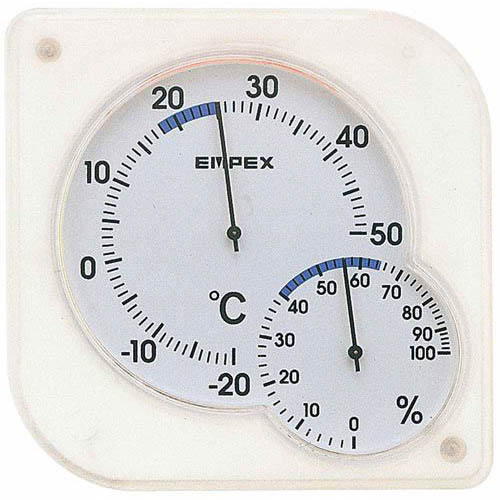 EMPEX EMPEX 温度・湿度計 シュクレmidi 置き掛け兼用 TM-5601 クリアホワイト