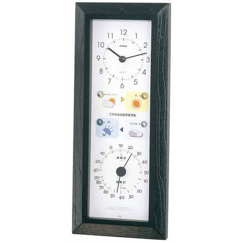 EMPEX EMPEX 掛け時計 ウォールクロック 晴天望機 1台4役 BW-5038 ダークブラウン