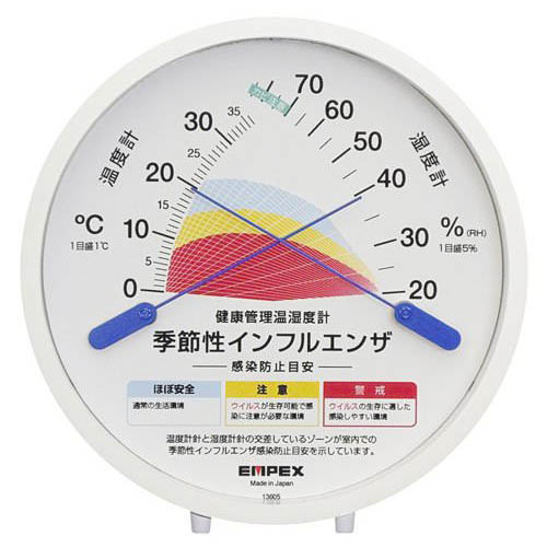EMPEX EMPEX 感染防止目安 温度・湿度計 「TM-2584季節性インフルエンザ 感染防止目安温度・湿度計」 TM-2584