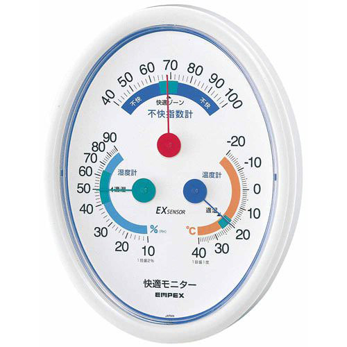 EMPEX EMPEX 温度・湿度計 快適モニター(温度・湿度・不快指数計) 掛用 CM-6301 ホワイト
