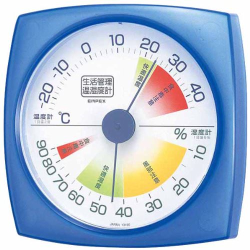 EMPEX EMPEX 生活管理 温度・湿度計 壁掛用 TM-2436 クリアブルー