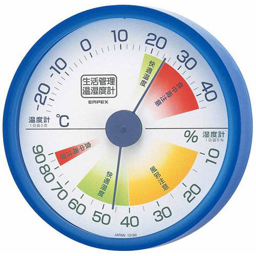 EMPEX EMPEX 生活管理 温度・湿度計 壁掛用 TM-2416 クリアブルー