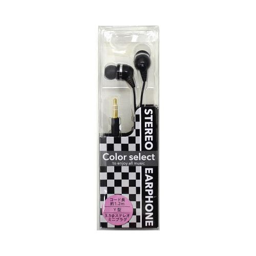E-SELECT ES-EPN101-BK [ステレオイヤホン　コード長さ1.2m　ブラック]