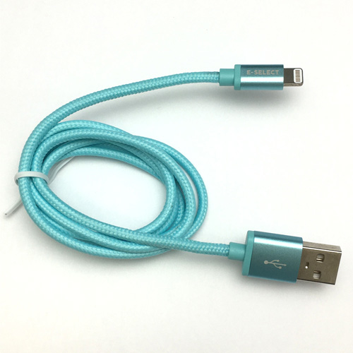 E-SELECT ES-LTCB1ANB [MFI認証ライトニングカラーケーブル (断線しにくいナイロン編みこみタイプ) 1m ブルー]