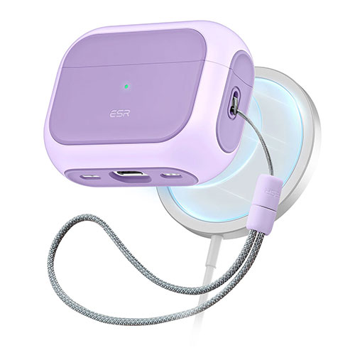 ESR ES24824 [ORBIT MagSafe充電対応ハイブリッドケース for AirPods Pro(第2/1世代) パープル]