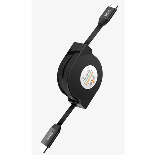 デイトリッパー LBR-RPDC60 [PD対応 巻取り式 USB Type-Cケーブル 0.9m 60W ブラック]