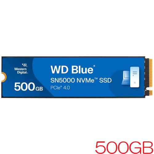 WDS500G4B0E [WD Blue SN5000 NVMe SSD（500GB M.2(2280) PCIe Gen4 x4 NVMe 300TBW 3D TLC 5年保証）]