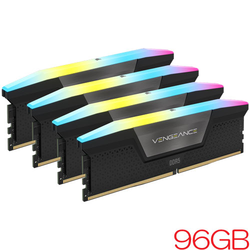コルセア CMH96GX5M4B6400C32 [VENGEANCE RGB DDR5 PC5-51200 (6400 MT/s) 24GB 4枚組 CL32-40-40-84 1.40V]