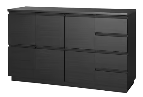 アイリスオーヤマ キッチン収納 RCB-1190-B [リビングキャビネット ブラック]