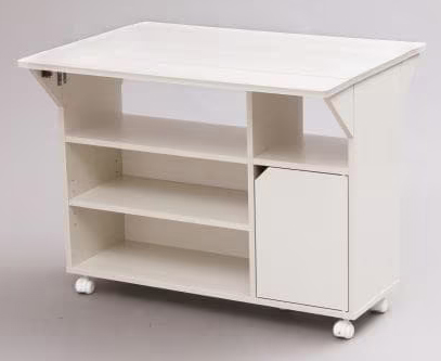 アイリスオーヤマ キッチン収納 TKW-90-OW [扉付きキッチンワゴン オフホワイト]