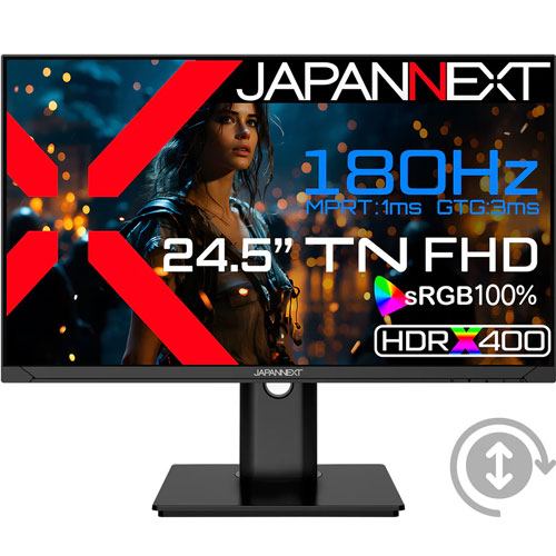 JAPANNEXT JN-245GT180FHDR-HSP [ゲーミングディスプレイ 24.5型/1920×1080/ブラック]