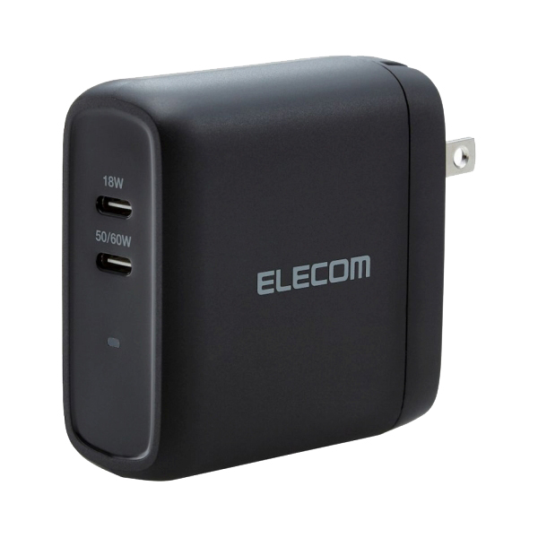 エレコム MPA-ACCP24BK [USB充電器/PD対応/合計68W/USB-C×2/ブラック]