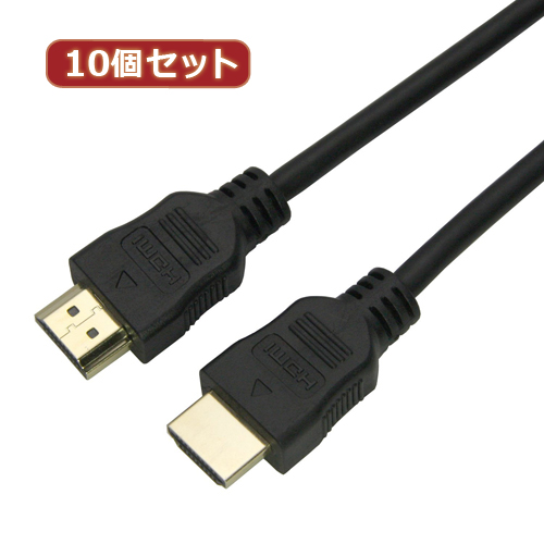 HORIC HDM10-064BKX10 [10個セット HDMIケーブル 1m ブラック 樹脂モールドタイプ]