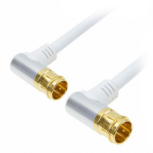 AC10-673WHX10 [【10個セット】 アンテナケーブル 1m ホワイト アルミヘッド 両側L字差込式コネクタ]