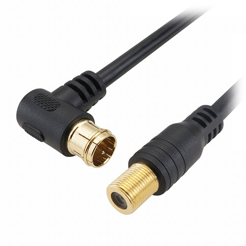 HORIC ACF10-672BKX5 [【5個セット】 アンテナ延長ケーブル 1m ブラック F型接栓メス/L字差込式コネクタ]