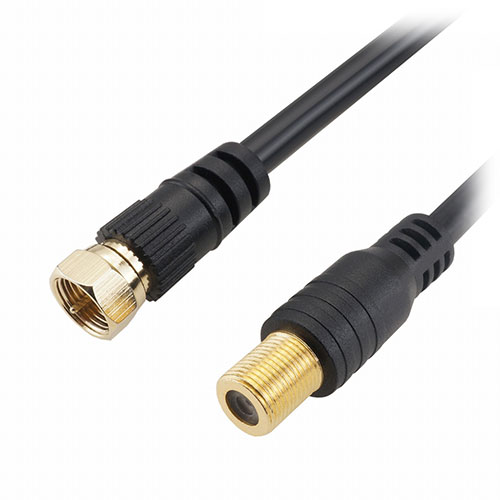 HORIC ACF10-670BKX5 [【5個セット】 アンテナ延長ケーブル 1m ブラック F型接栓メス/ネジ式コネクタ]