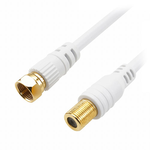 HORIC ACF10-669WHX5 [【5個セット】 アンテナ延長ケーブル 1m ホワイト F型接栓メス/ネジ式コネクタ]