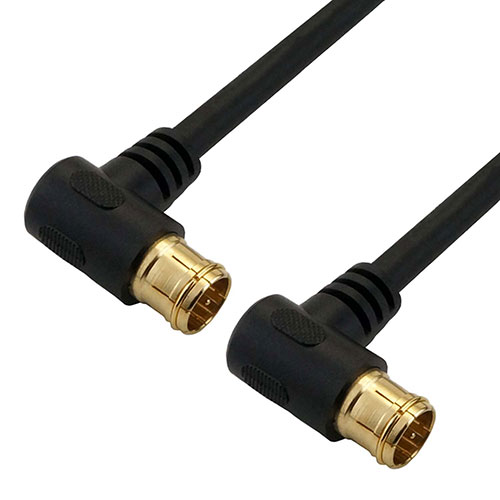 AC05-631BKX10 [【10個セット】 アンテナケーブル 0.5m ブラック 両側L字差込式コネクタ]