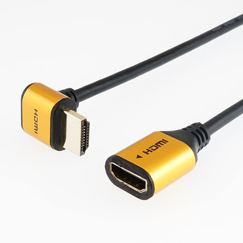 HORIC HLFM10-587GDX5 [【5個セット】HDMI延長ケーブル L型90度 1m ゴールド]