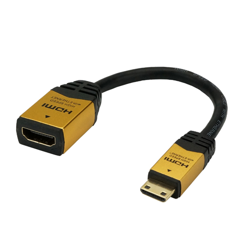 HORIC HCFM07-331GD [HDMI-HDMI MINI変換アダプタ 7cm ゴールド]