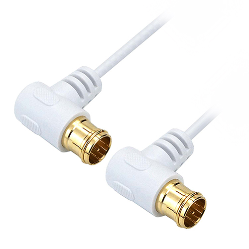 HORIC AC20-782WWX5 [【5セット】 極細アンテナケーブル 2m ホワイト L字差込式-L字差込式]
