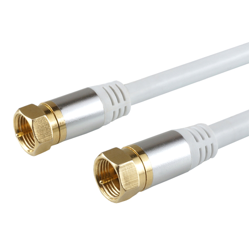HORIC AC100-371WHX5 [5個セット アンテナケーブル 10m ホワイト アルミヘッド 両側ネジ式コネクタ]