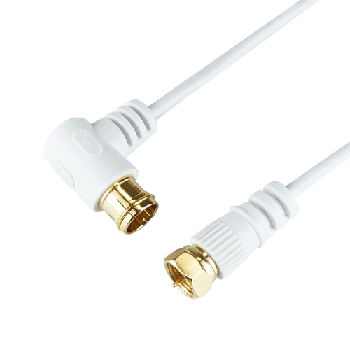 HORIC HAT70-247LSWHX5 [5個セット 極細アンテナケーブル 7m ホワイト L字差込式/ネジ式コネクタ]