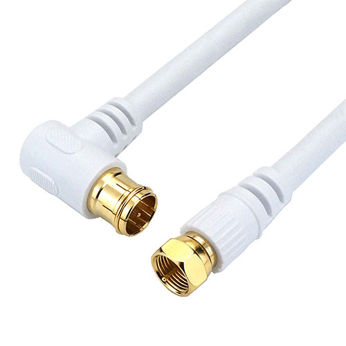 HORIC AC200-600WHX5 [【5個セット】アンテナケーブル 20m ホワイト L字差込式/ネジ式コネクタ]