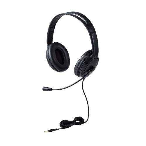 エレコム HS-HP07STBK [有線ヘッドセット/指向性マイク/4極/1.8m/ブラック]
