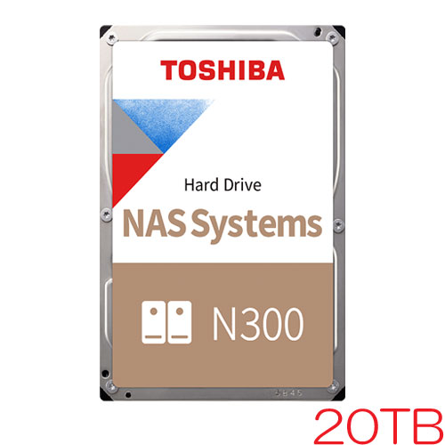 東芝(HDD) HDWG62AUZSVA [20TB NAS向けHDD N300 3.5"、SATA 6G、7200 rpm、バッファ 512MB、Helium、CMR]