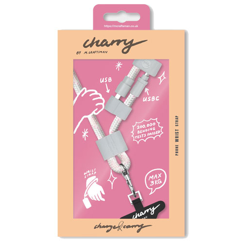 CharryHand-MP-AC [CharryHand 充電ケーブル内蔵携帯ハンドストラップ  淡いピンク]