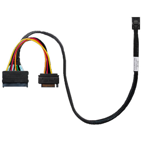 HighPoint 8643-8639-100 [SFF-8643 to SFF-8639 NVMe HD-Mini-SAS Device (U.2) cable with Power Connector (1m)]