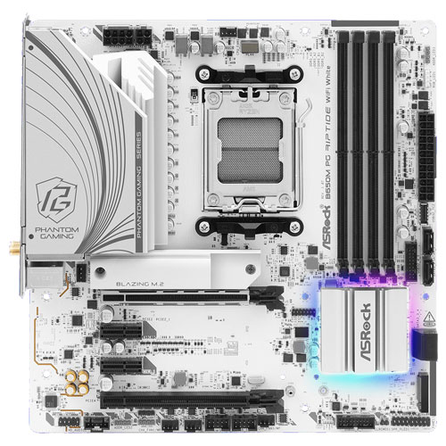 ASRock B650M PG Riptide WiFi White [AMD B650/Socket AM5/DDR5/2.5GbE/Wi-Fi 6E/Micro ATX Thunderbolt AIC対応]