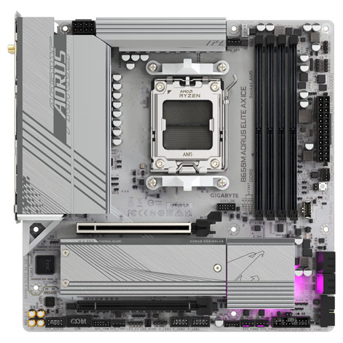 ギガバイト B650M AORUS ELITE AX ICE [AMD B650/Socket AM5/DDR5/2.5GbE/Wi-Fi 6E/Micro ATX Thunderbolt AIC対応]