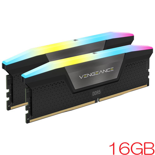 コルセア CMH16GX5M2B5200C40 [VENGEANCE RGB DDR5 PC5-41600 (5200 MT/s) 8GB 2枚組 CL40-40-40-77 1.25V]
