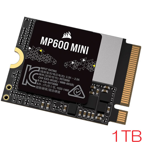 コルセア CSSD-F1000GBMP600MNR2 [1TB SSD MP600 MINI M.2(2230) NVMe PCIe Gen 4.0 x4 3D TLC 600TBW 5年保証]