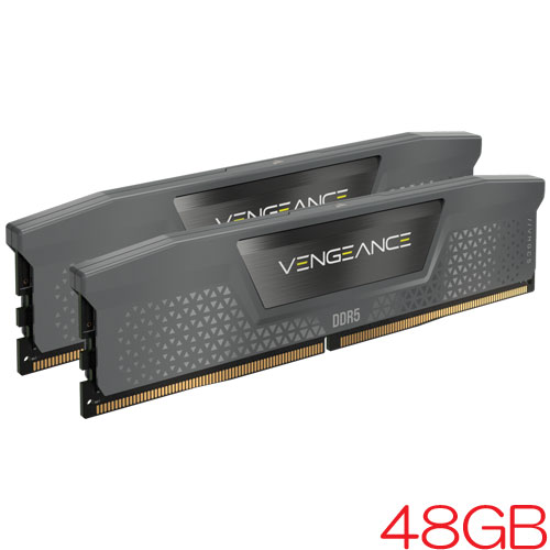 コルセア CMK48GX5M2B6000Z30 [VENGEANCE DDR5 PC5-48000 (6000 MT/s) 24GB 2枚組 CL30-36-36-76 1.40V For AMD]