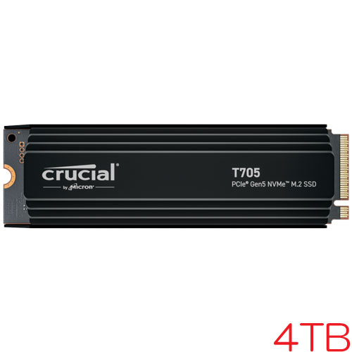 クルーシャル CT4000T705SSD5-JP [4TB T705 SSD with heatsink M.2(2280) PCIe Gen 5 NVMe 2400TBW 国内正規代理店品]