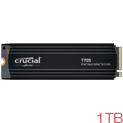 クルーシャル CT1000T705SSD5-JP [1TB T705 SSD M.2(2280 with heatsink) PCIe Gen 5 NVMe 600TBW 国内正規代理店品]