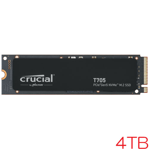 クルーシャル CT4000T705SSD3-JP [4TB Crucial T705 SSD M.2(2280) PCIe Gen5 x4 NVMe 2.0 2400TBW 国内正規代理店品]
