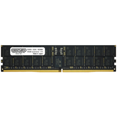 センチュリーマイクロ CB64G-D5RE520242 [64GB DDR5-5200 (PC5-41600) ECC Reg DIMM 288pin Dual Rank 4096Mx4]