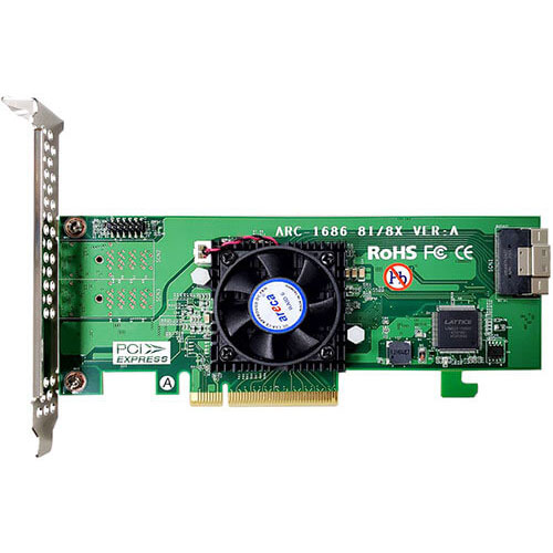 ARECA ARC-1686-8I [12Gb/s SAS/SATA/NVMe RAID 12ポート (内部 8 (SFF-8654)) PCIe Gen 4.0 x8]