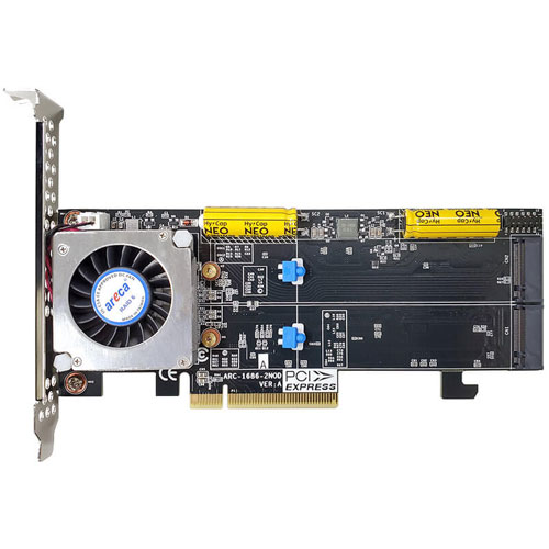 ARECA ARC-1686-2NOD [NVMe Cacheless Hardware RAID Adapter 12ポート (内部 2 (2x M.2)) PCIe Gen 4.0 x8]