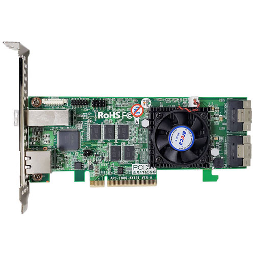 ARECA ARC-1886-4X12I [Tri-Mode RAID 16ポート(内部12 (2xSFF-8654)+外部4 (SFF-8644)) 8GB Cache PCIe 4.0 x8]