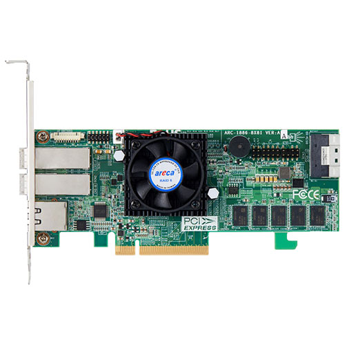 ARECA ARC-1886-8X8I [Tri-Mode RAID 16ポート (内部8(SFF-8654) + 外部8(2x SFF-8644)) 8GB Cache PCIe 4.0 x8]