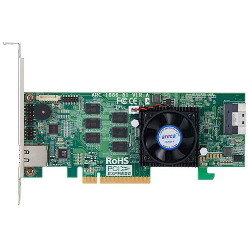 ARECA ARC-1886-8i [Tri-Mode RAID Adapters 12ポート (内部 8 (SFF-8654)) 8GB Cache PCIe Gen 4.0 x8]